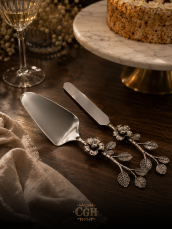 Flower design cake server set of 2 pc Cake server and cake knife